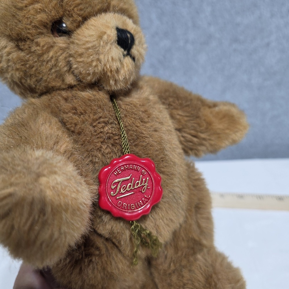 Hermann Teddy Original Brown Plush Teddy Bear 8 in Vintage 1980s w/ Tag - Picture 8 of 9